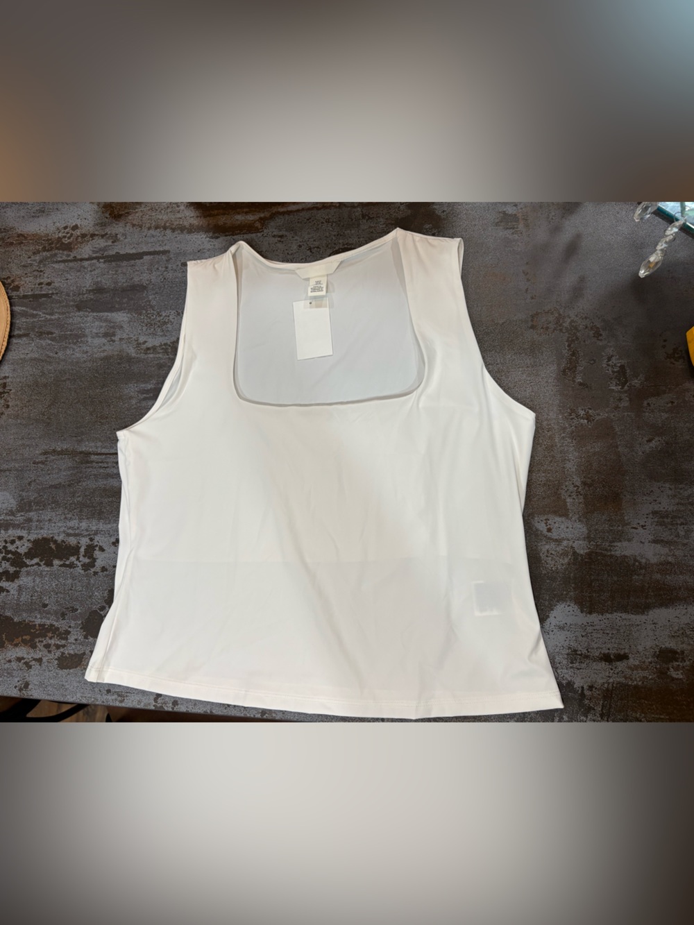 NWT H&M White Square-Neck Sleeveless Tank